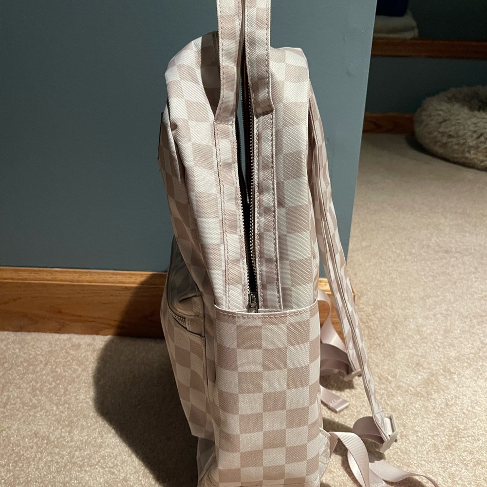 Checkered Cream Backpack - Picture 5 of 5